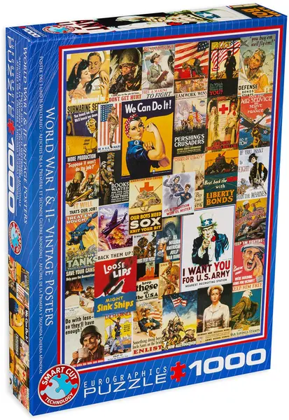 Puzzle Eurographics de 1000 piese - Afise din perioada primului si al doilea razboi mondial