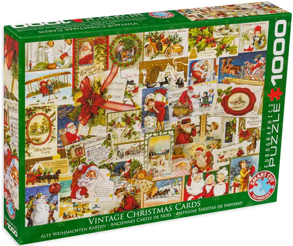 Puzzle Eurographics de 1000 piese – Felicitari clasice de Craciun