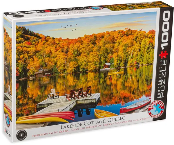 Puzzle Eurographics de 1000 piese -Lakeside Cottage, Quebec