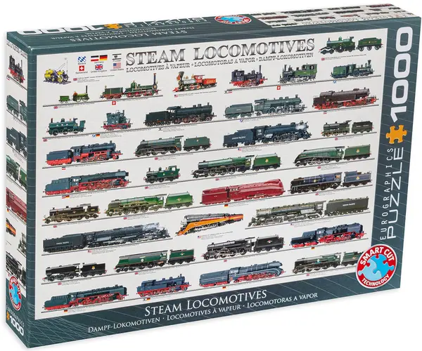 Puzzle Eurographics din 1000 de piese - Locomotive cu abur