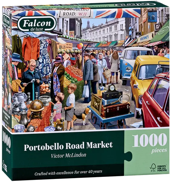 Puzzle Falcon din 1000 piese - Piața de pe Portobello Road din vestul Londrei