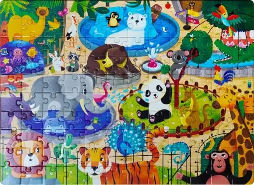 Puzzle Fosforescent - Zoo, 120 piese | Mimorello
