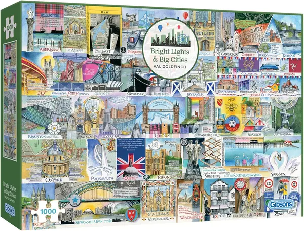 Puzzle Gibsons din 1000 piese - Lumini strălucitoare și orașe mari