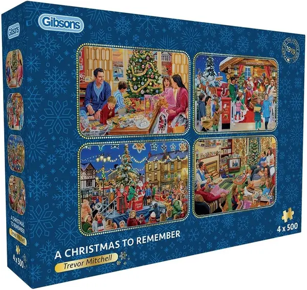Puzzle Gibsons din 4 x 500 piese - Un Crăciun de neuitat