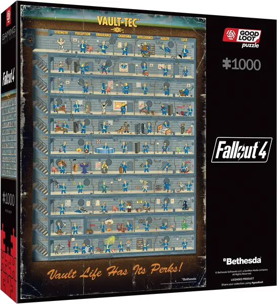 Puzzle Good Loot din 1000 piese - Fallout 4: Perk Poster