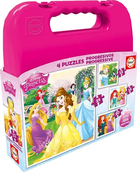 Puzzle in cutie Educa 4 in 1 - Disney Princess