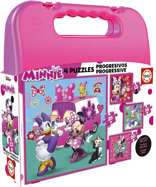 Puzzle in cutie Educa 4 in 1 -Minnie and friends