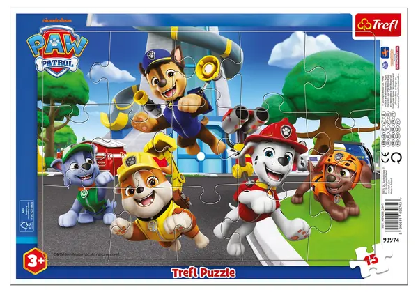 Puzzle în ramă Trefl de 15 piese - Patrula Cățelușilor