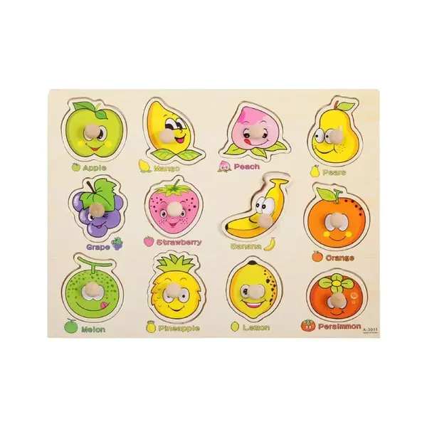 Puzzle incastru din lemn - 12 Fructe - Default Title