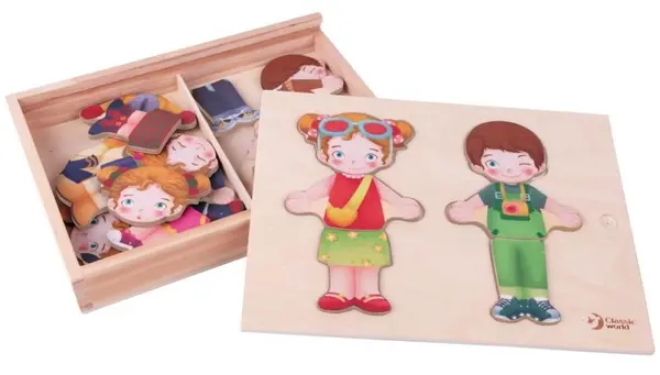 Puzzle-joc din lemn Classic World - Imbraca-ma