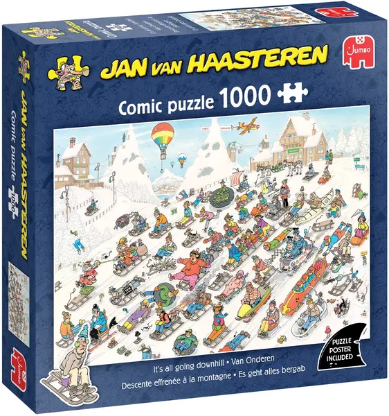 Puzzle Jumbo de 1000 piese - Aventuri distractive pe pârtia de schi