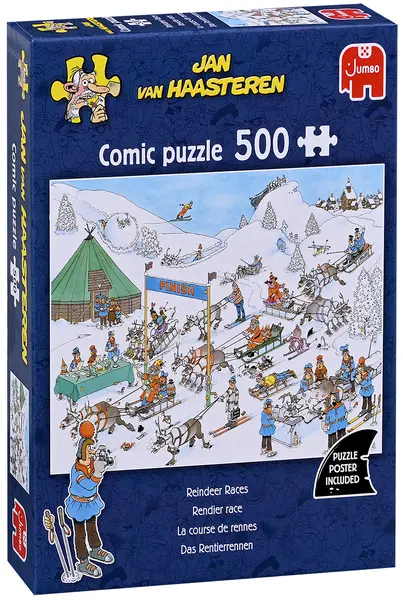 Puzzle Jumbo din 500 piese - Cursă cu reni