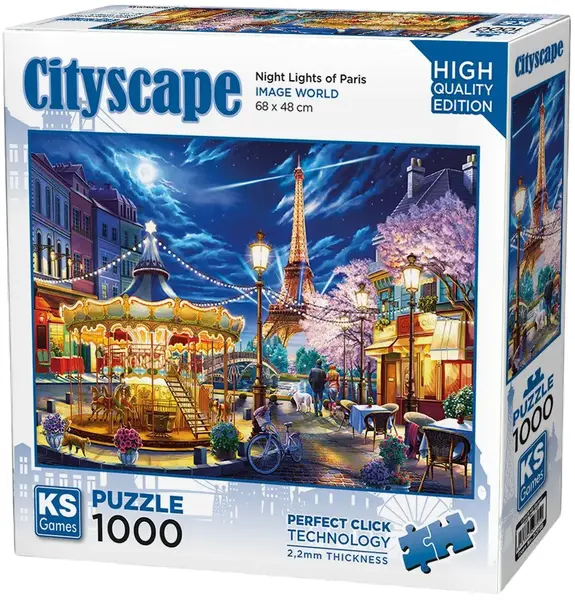 Puzzle KS Games din 1000 piese - Luminile nopții din Paris