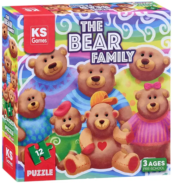 Puzzle KS Games din 12 piese- Familia de urși