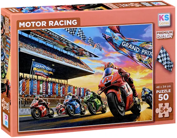 Puzzle KS Games din 50 piese - Curse de motociclete