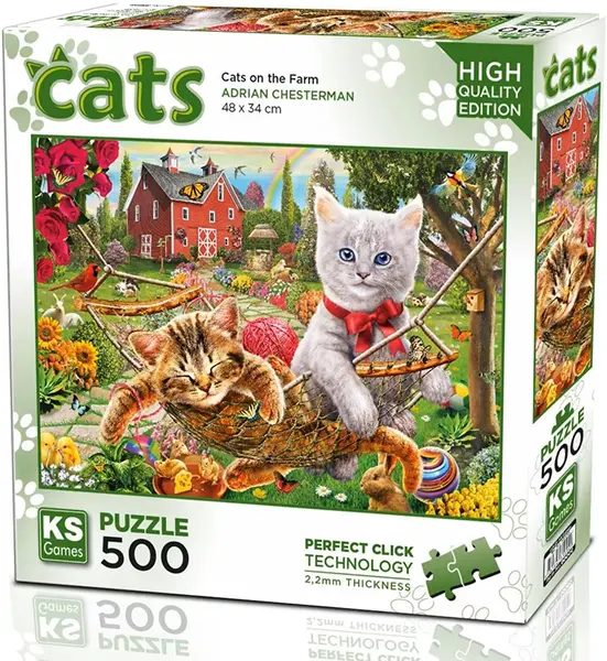 Puzzle KS Games din 500 piese - Pisici la fermă