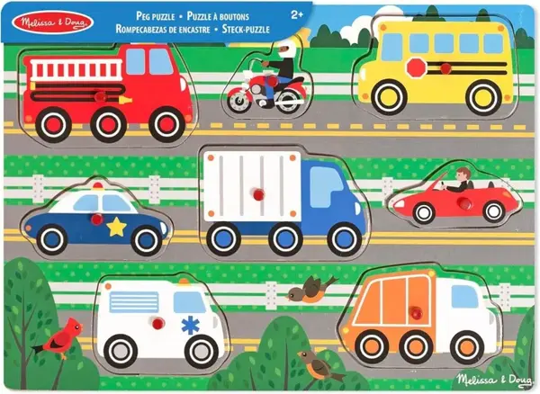 Puzzle Lemn cu Maner , Vehicule