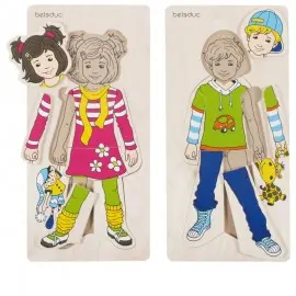 Puzzle lemn Imbracam copiii