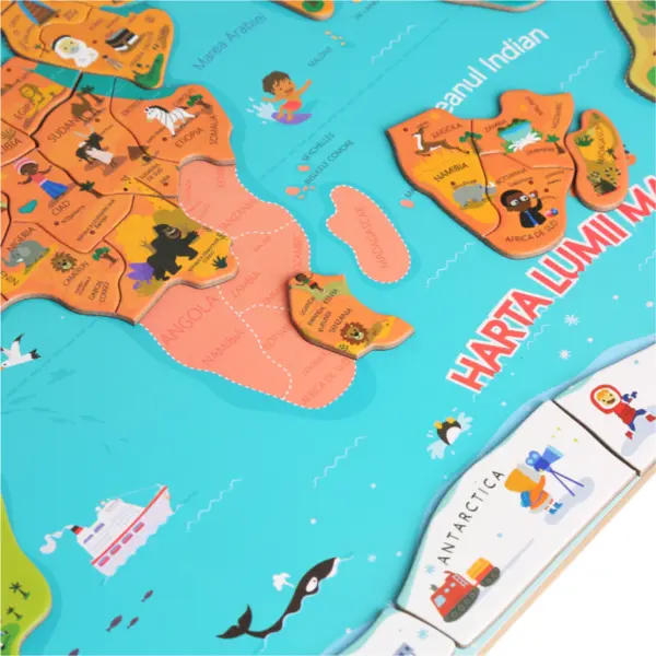 Puzzle magnetic - Harta Lumii mare | Bufnitel