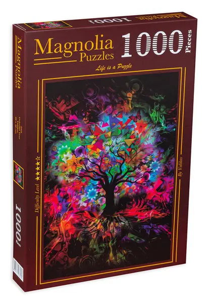 Puzzle Magnolia din 1000 de piese - Arbore colorat