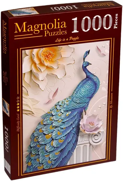 Puzzle Magnolia din 1000 de piese - Blue Peacock
