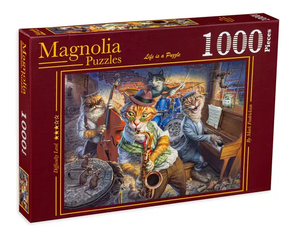 Puzzle Magnolia din 1000 de piese - Pisici muziciene