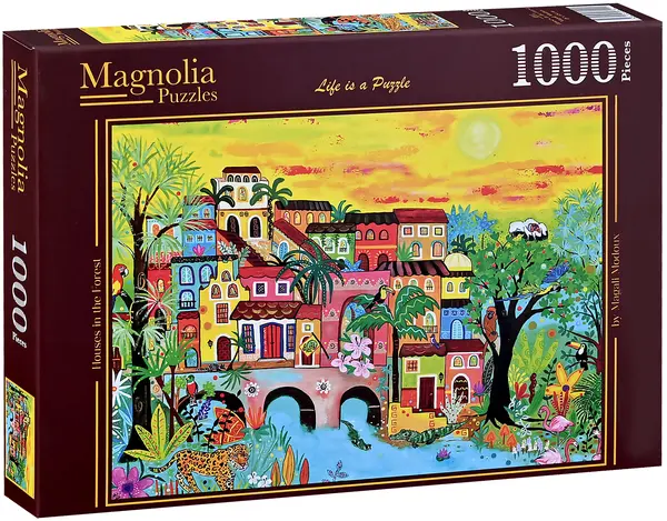 Puzzle Magnolia din 1000 piese - Case în pădure