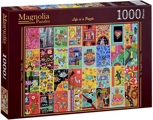 Puzzle Magnolia din 1000 piese - Colaj de artă pop