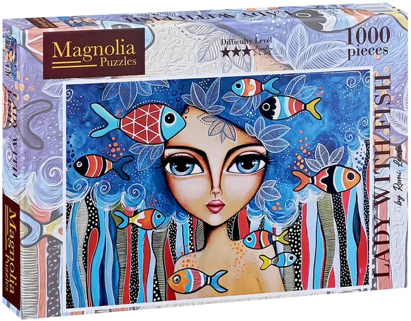 Puzzle Magnolia din 1000 piese - Doamna cu peștele