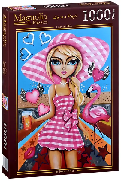 Puzzle Magnolia din 1000 piese - Doamna în roz