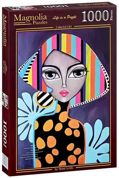 Puzzle Magnolia din 1000 piese - Fată colorată