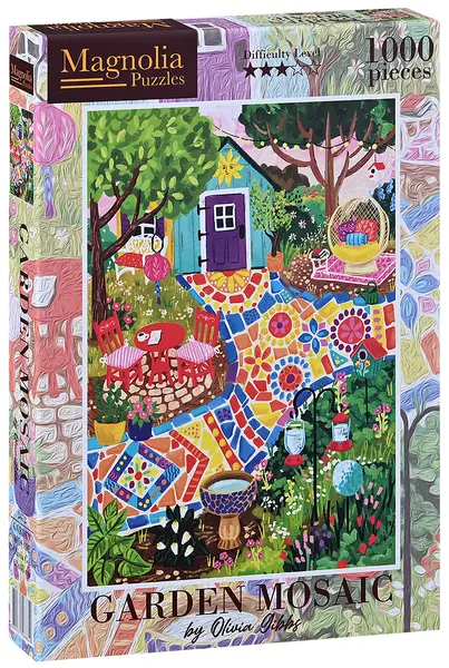 Puzzle Magnolia din 1000 piese - Mozaic de grădină