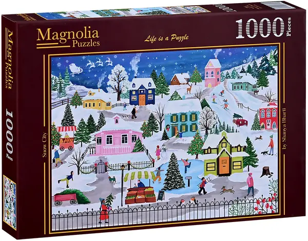 Puzzle Magnolia din 1000 piese - Orașul zăpezii