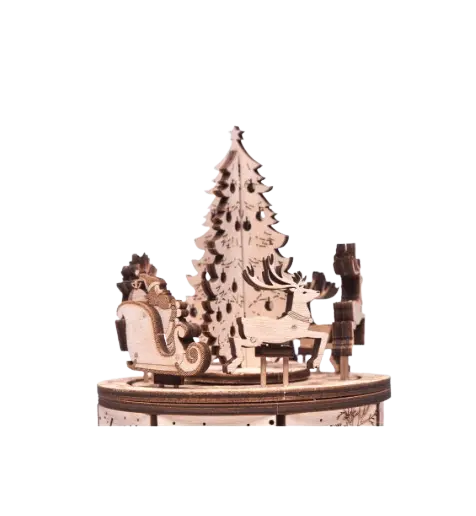 Puzzle mecanic 3D - Caruselul lui Mos Craciun | Wood Trick