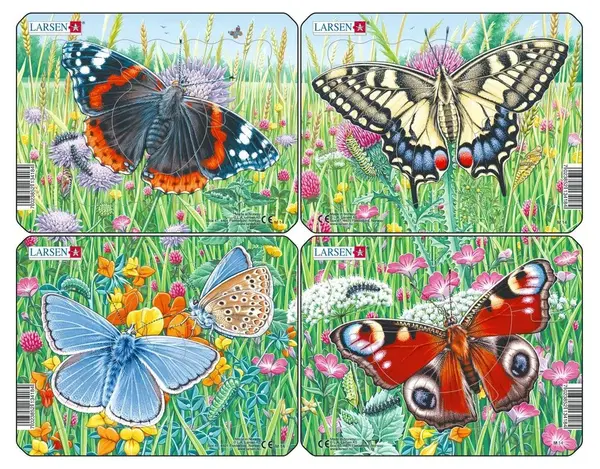 Puzzle mini Larsen din 5 piese - Fluturi, asortiment