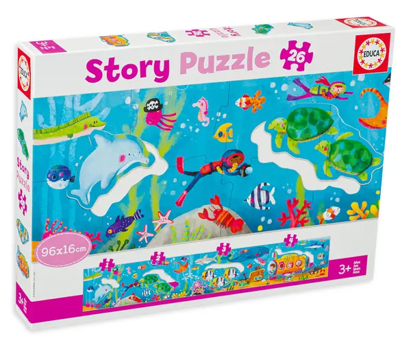 Puzzle panoramic Educa din 26 de piese - Lumea subacvatică