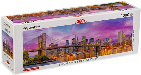 Puzzle panoramic Eurographics din 1000 de piese - Podul Brooklyn, New York