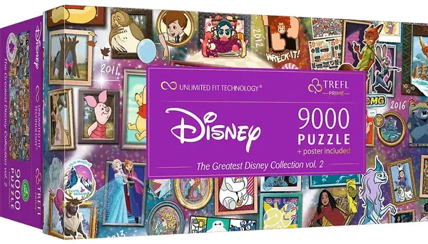 Puzzle panoramic Trefl din 9000 piese - Cea mai mare colecție Disney, partea a 2-a