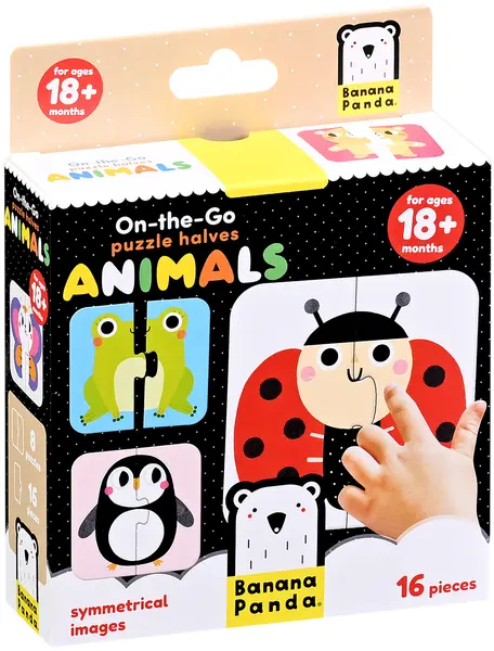 Puzzle pentru bebeluși Banana Panda 8 în 1 - Jumătăți de animale