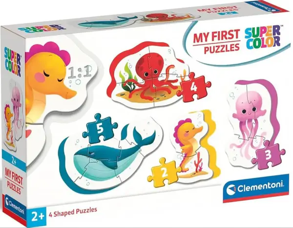 Puzzle pentru bebeluși Clementoni 4 în 1 - Animale marine