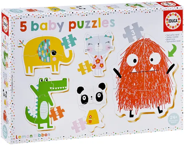 Puzzle pentru bebeluși Educa 5 în 1 - Panglică cu lămâie