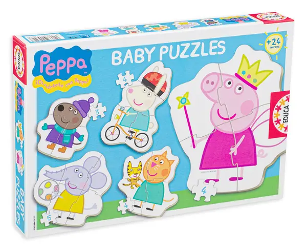 Puzzle pentru bebelusi Educa 5 in 1 - Peppa Pig si prietenii