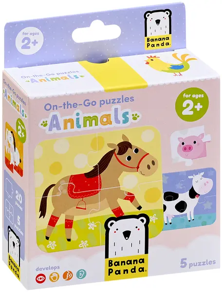 Puzzle pentru copii Banana Panda 5 în 1 - Animale