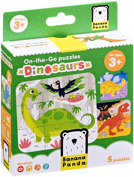 Puzzle pentru copii Banana Panda 5 în 1 - Dinozauri