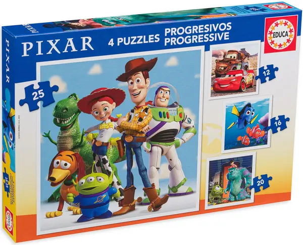 Puzzle pentru copii Educa 4 în 1 - Disney Pixar