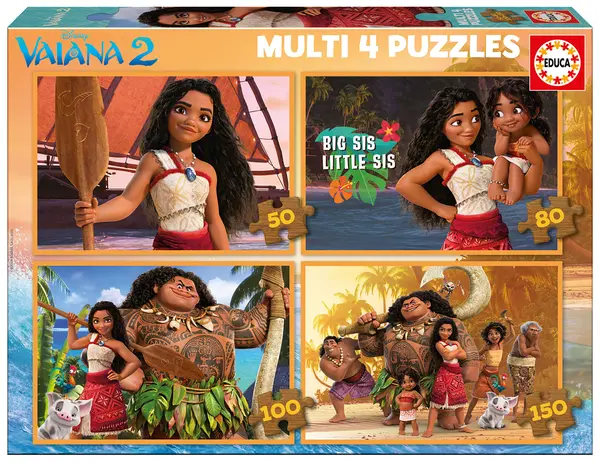 Puzzle pentru copii Educa 4 în 1 - Vayana curajoasă 2