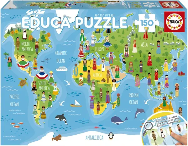 Puzzle pentru copii Educa de 150 piese - Fetele lumii
