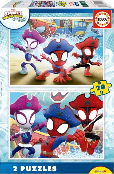 Puzzle pentru copii Educa de 2 x 20 piese - Spidey și prietenii săi incredibili