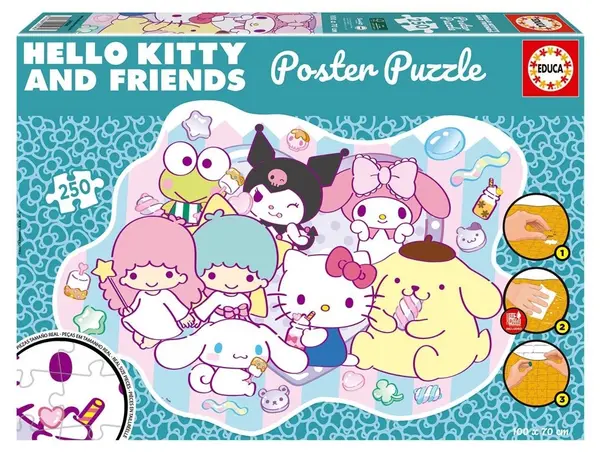 Puzzle pentru copii Educa de 250 piese - Hello Kitty și prietenii