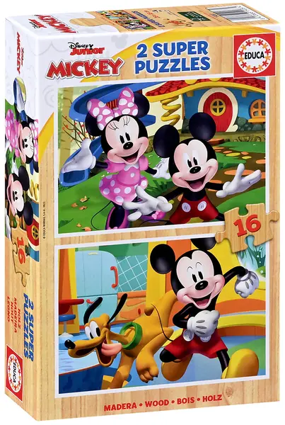 Puzzle pentru copii Educa din 2 x 16 de piese - Mickey și Minnie